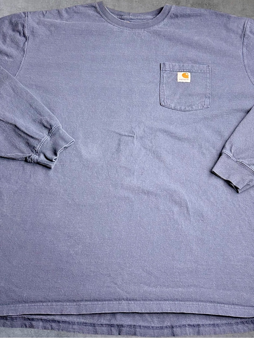 Carhartt K126 Long Sleeve Pocket T Shirt Mens 3XL Navy Blue Workwear Original
